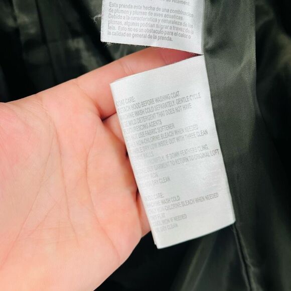 Michael Kors Gunmetal Faux-Fur-Trim Hooded Chevron Down Puffer Parka Coat Small - Picture 8 of 10